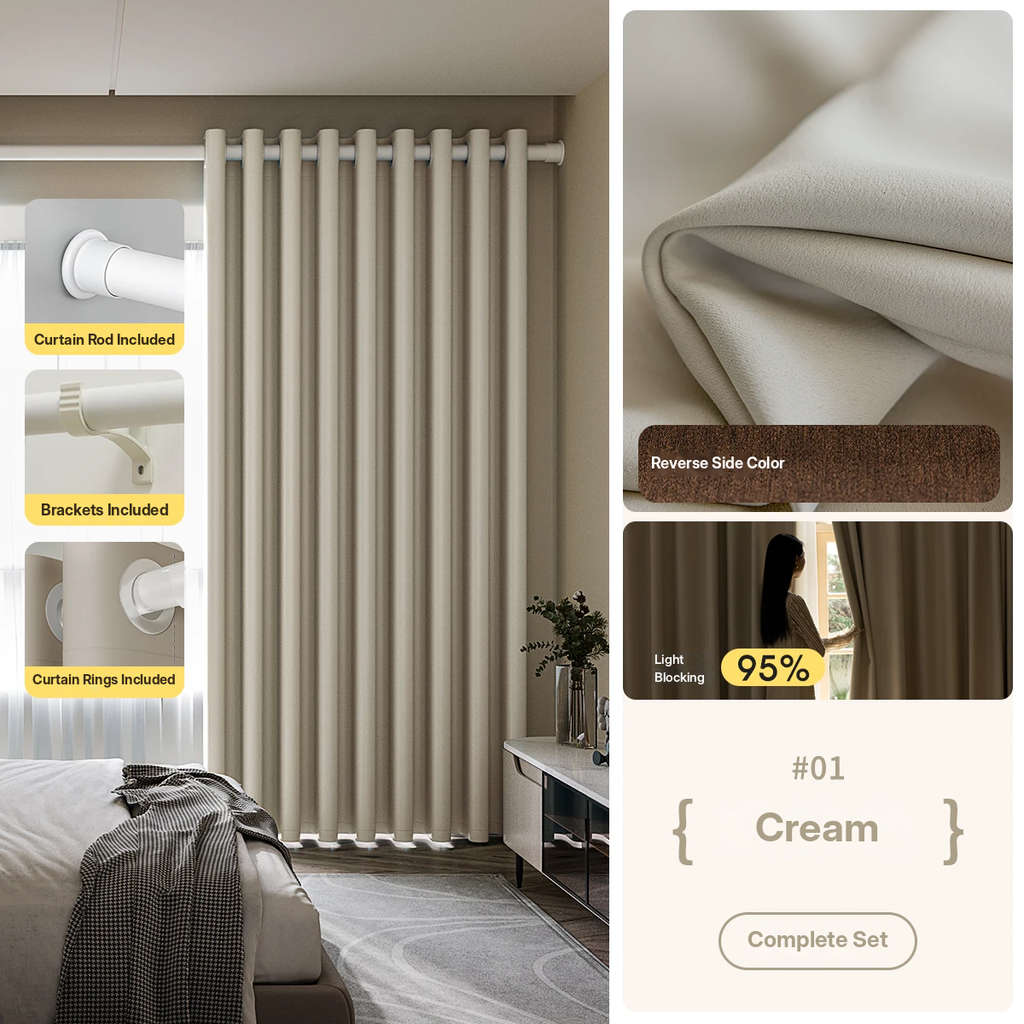 No-Drill Blackout Curtain Set