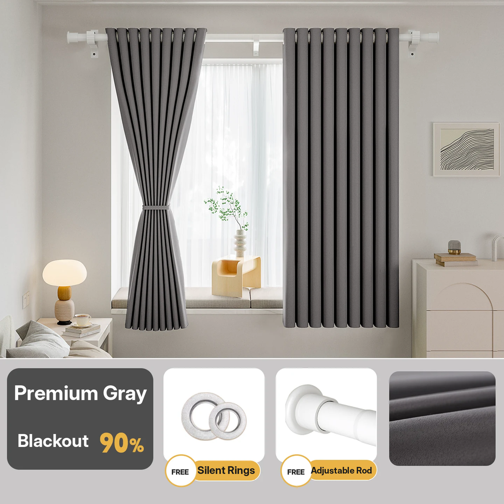 No-Drill Blackout Curtain Set