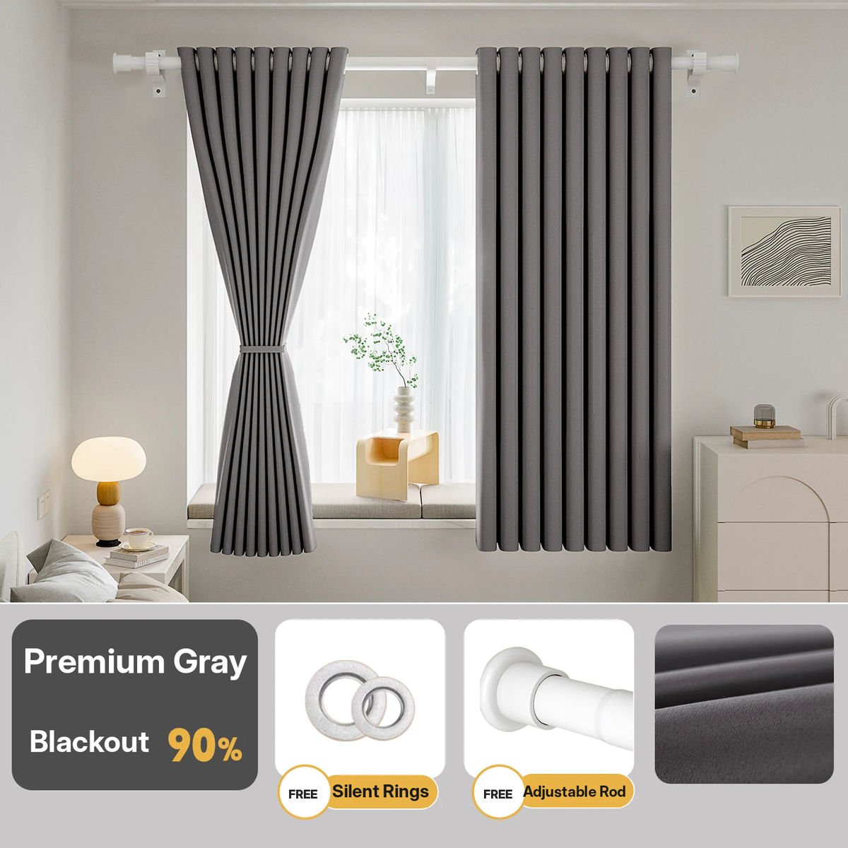 No-Drill Blackout Curtain Set
