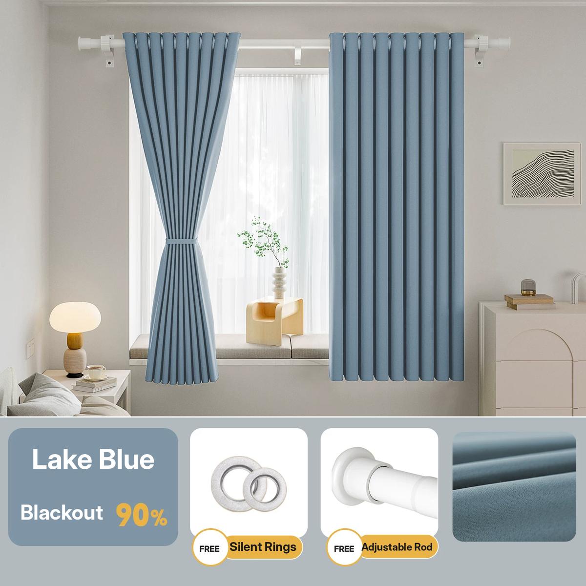 No-Drill Blackout Curtain Set