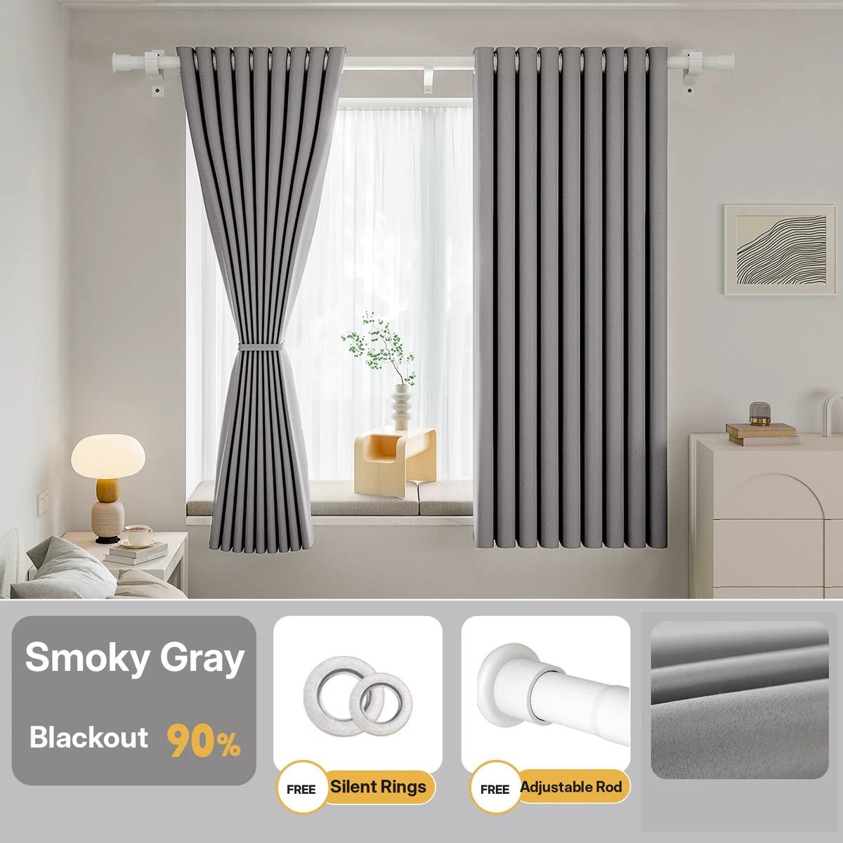 No-Drill Blackout Curtain Set