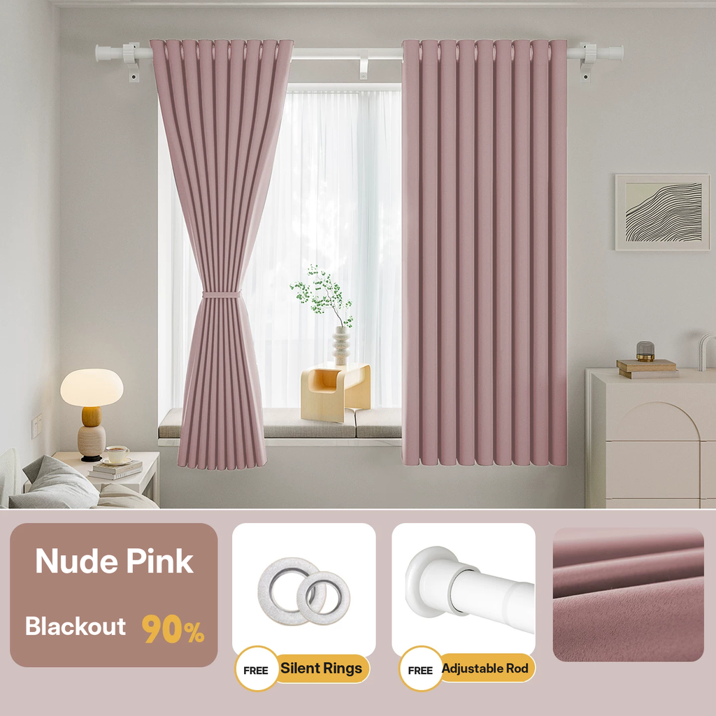 No-Drill Blackout Curtain Set
