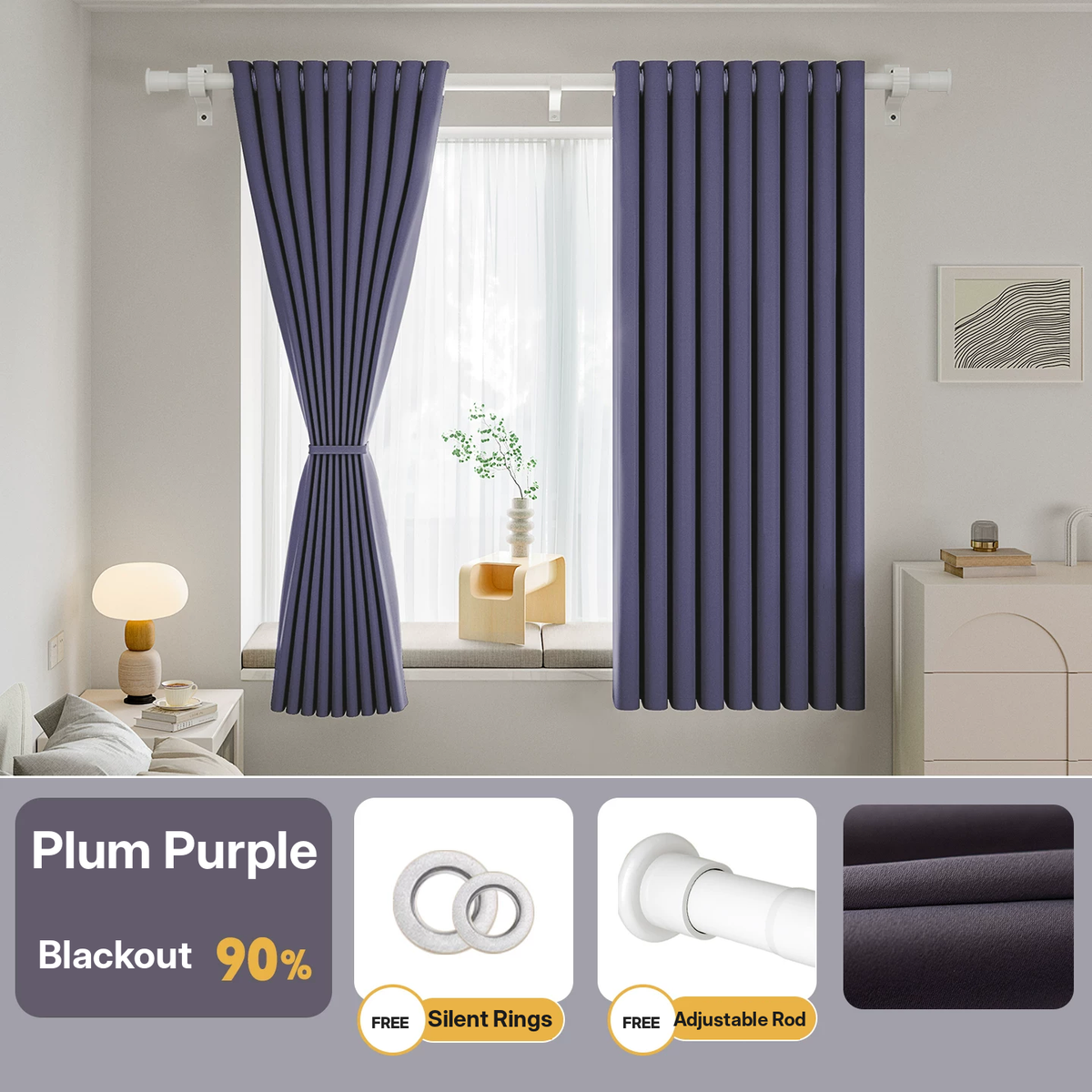 No-Drill Blackout Curtain Set
