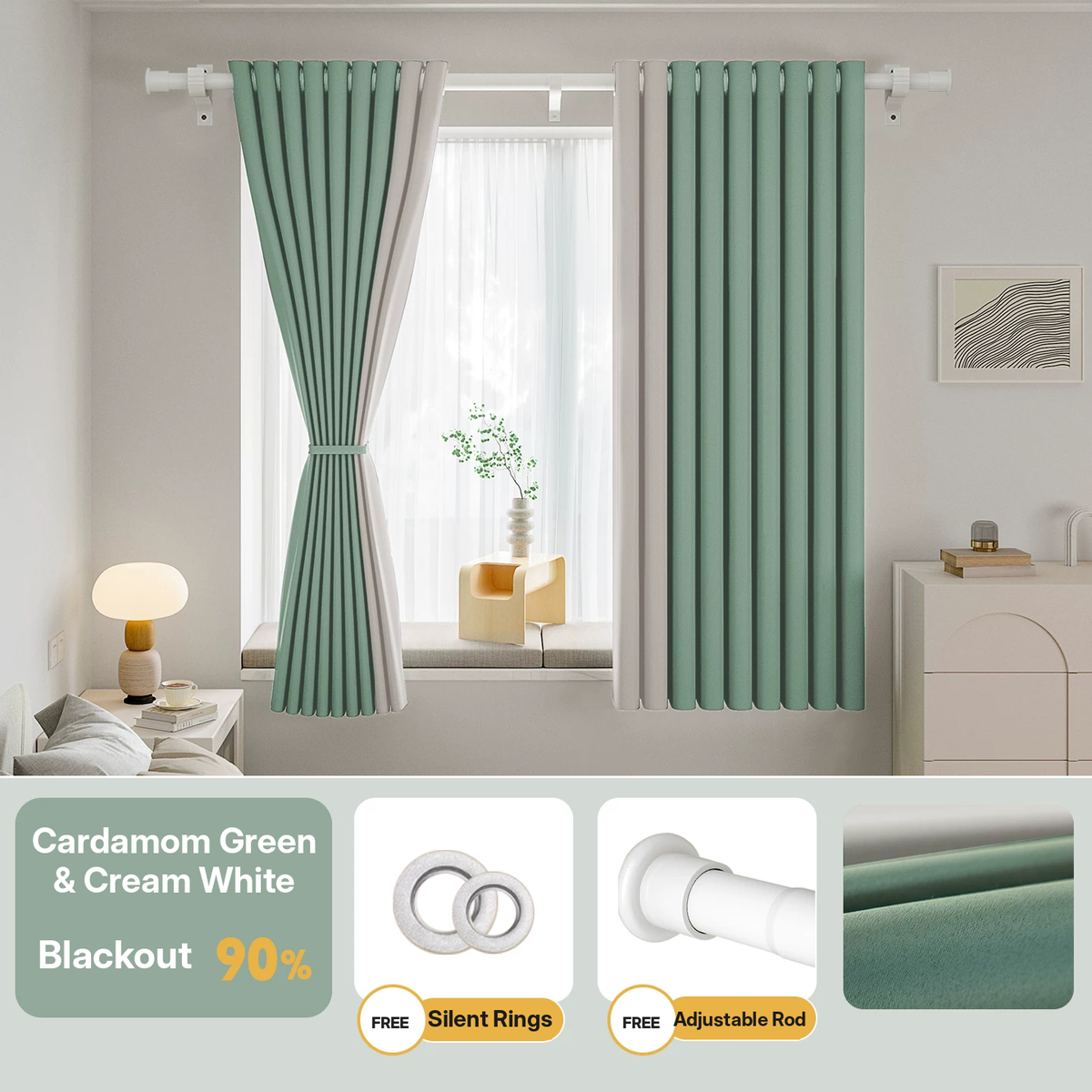 No-Drill Blackout Curtain Set