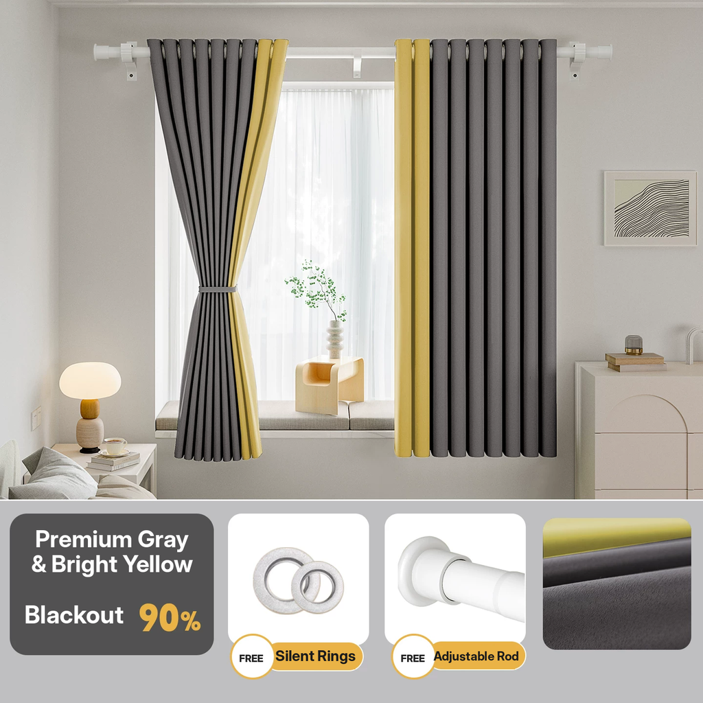 No-Drill Blackout Curtain Set