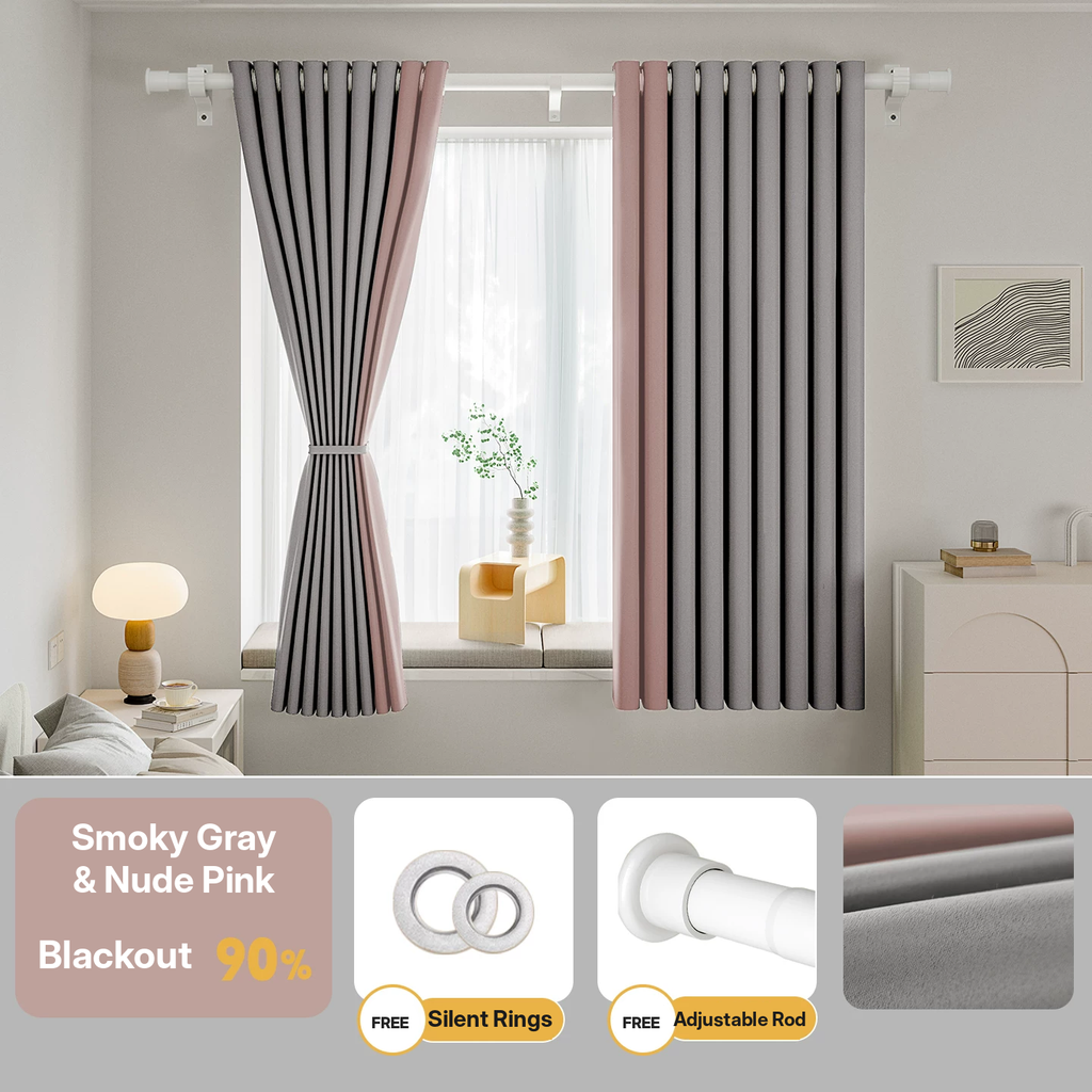 No-Drill Blackout Curtain Set