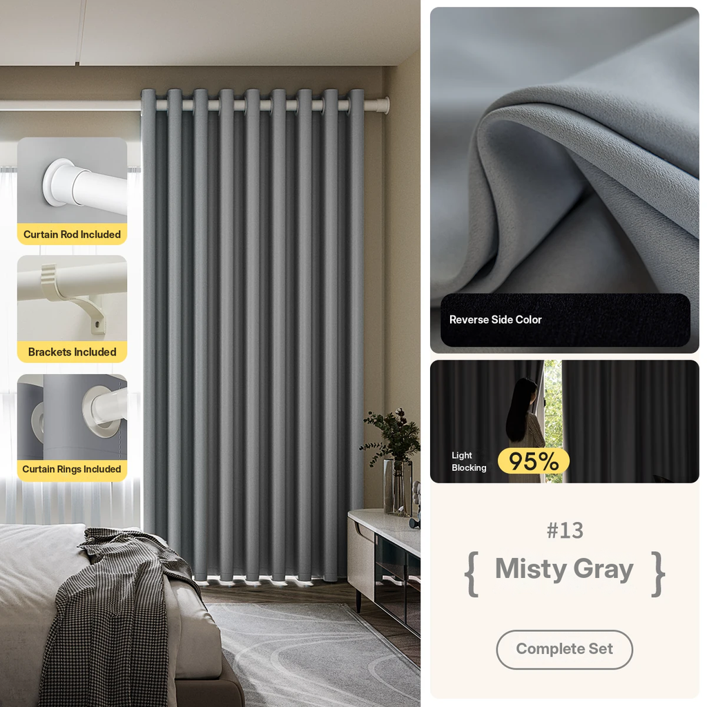 No-Drill Blackout Curtain Set