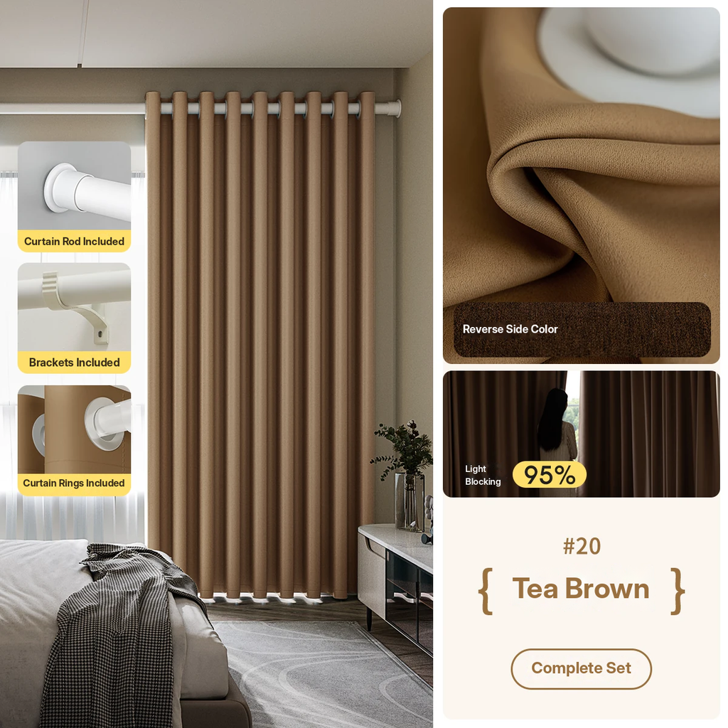 No-Drill Blackout Curtain Set