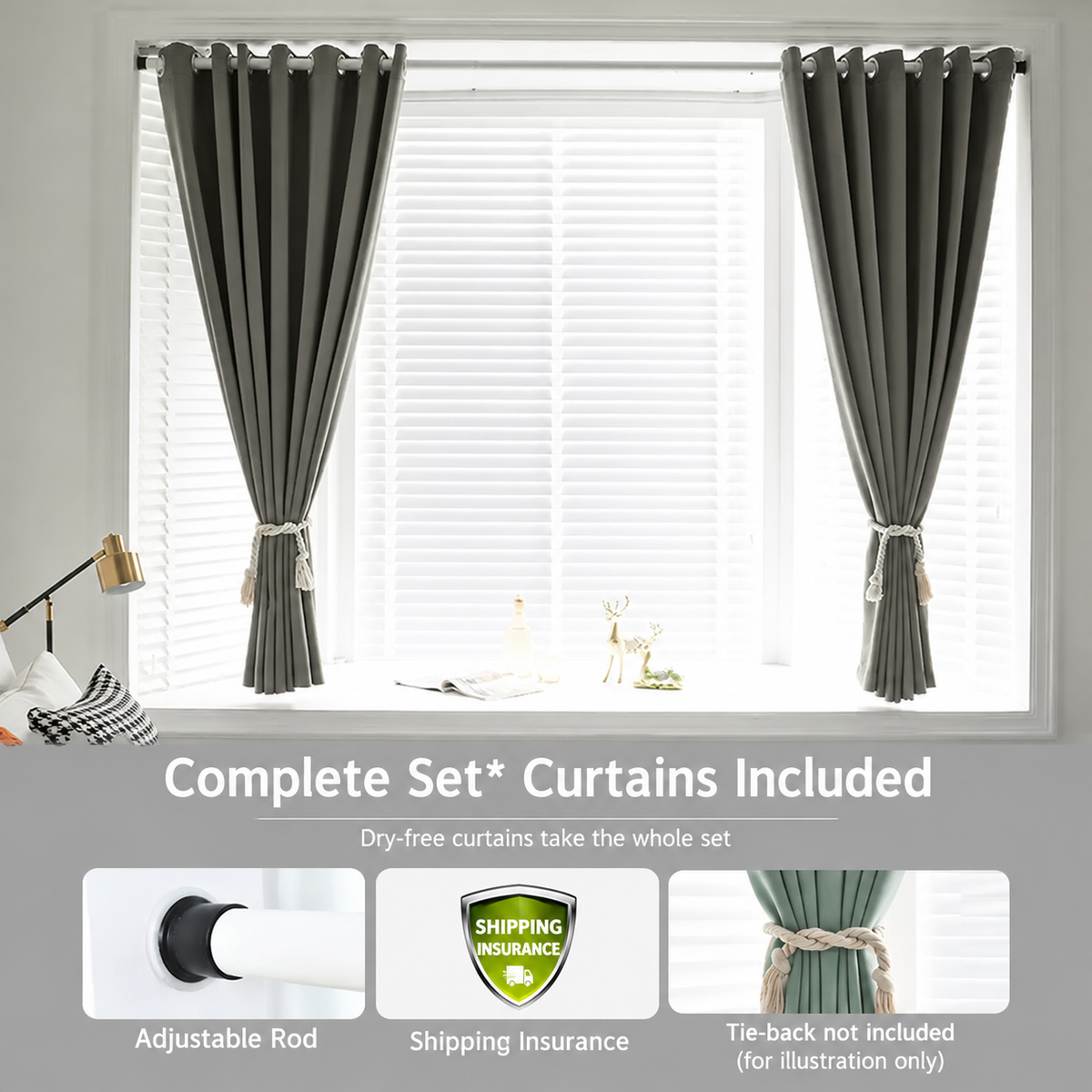 No-Drill Blackout Curtain Set